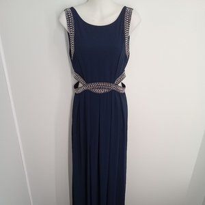 TFNC London Size Small Stunning Navy Blue dress with beaded detailing